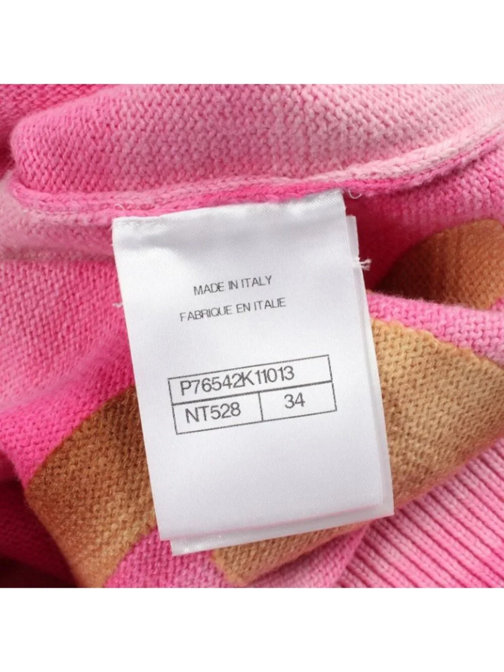 Chanel Cardigan CC Logo Neck Pink Cotton Cashmere Big Button
